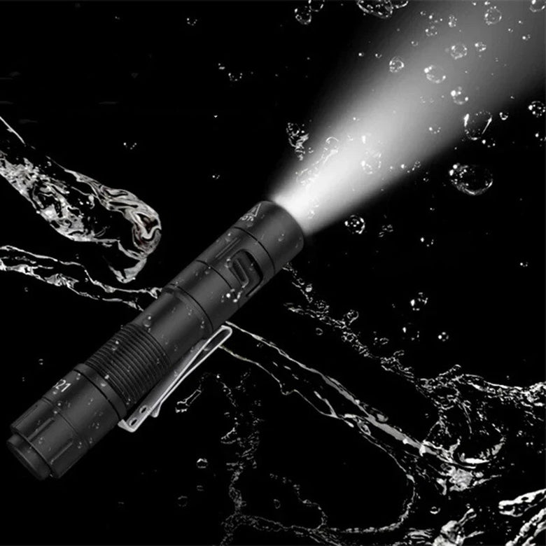 TUNENGE S21 880LM 200M Mini Clip Flashlight with Battery & Diffuser Magenetic Tail Rechargeable Tacitical Switch Pen-shape LED Torch 14500/AA Battery EDC Flashlight for Hiking Camping Outdoor Emergency