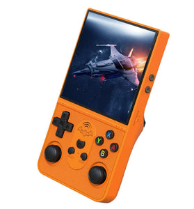 T16MAX 128G 30000+ Games Retro Handheld Game Console 4-inch IPS Screen RK3326 Quad Core Dual 3D Joystick Built-in HiFi Speaker Portable Gaming Device Support 3.5mm Earphone 3000mAh Battery