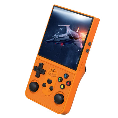 T16MAX 128G 30000+ Games Retro Handheld Game Console 4-inch IPS Screen RK3326 Quad Core Dual 3D Joystick Built-in HiFi Speaker Portable Gaming Device Support 3.5mm Earphone 3000mAh Battery