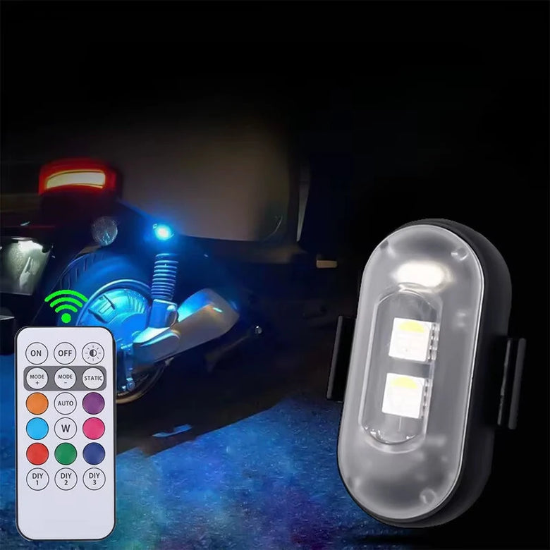 Multicolor LED Light with Remote Control for Cars, Bikes, Drones, and Outdoor Camping