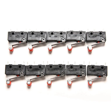 10pcs Roller Lever Arm PCB Terminals Micro Limit Normal Open/Close Switch KW12-3