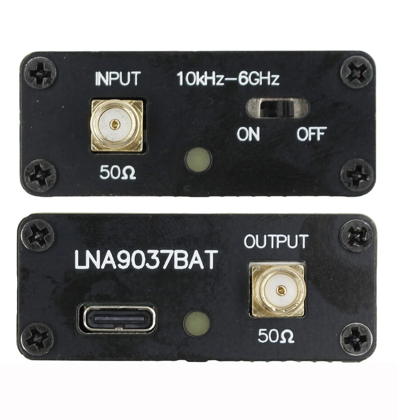 9037BAT-LNA RF Amplifier High Linear Low Noise Block Amplifier for Radio Signal Boost Frequency Range 100K-6GHz High Gain Powered by Large Capacity 600mAH Battery Ideal for Superior Radio Communication