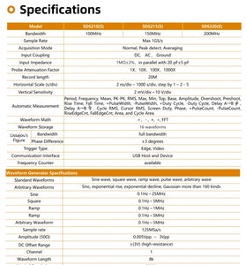 OWON SDS200 Series Digital Oscilloscope 2 Channels 1 GS/s Sample Rate 150-200 MHz Bandwidth USB 2.0 EU/US Plug High Precision Analysis Tool