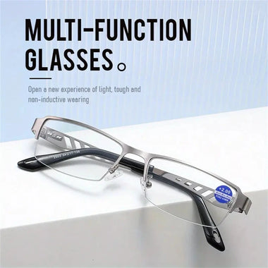 1 Pair Half Frame Anti-blue light HD Reading Glasses Business Style Men's Presbyopia Eyewear Glasses