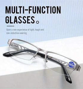 1 Pair Half Frame Anti-blue light HD Reading Glasses Business Style Men's Presbyopia Eyewear Glasses