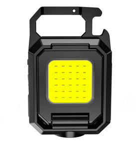 Mini LED Flashlight Keychain Light Double COB Lights  with Magnet Built-in Battery USB Rechargeable Work Lights