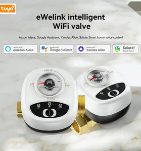 Tuya WiFi Smart Water Valve APP Remote Control Built-in Water Leakage Sensor DN15/20/25 Timing & Voice Control Work With Alexa Google Home