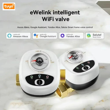 Tuya WiFi Smart Water Valve APP Remote Control Built-in Water Leakage Sensor DN15/20/25 Timing & Voice Control Work With Alexa Google Home