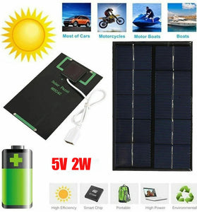 5V 2W Solar Panel Output USB Outdoor Portable Solar System Cell Phone Charger Solar Panel Battery Module Power Panel