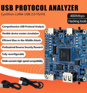 Cynthion LUN 837L USB Protocol Analyzer USB 2.0 FS HS Passive Communication Monitoring Reconfigurable FPGA Core Three USB Type-C Interfaces Cross-Platform Compatibility