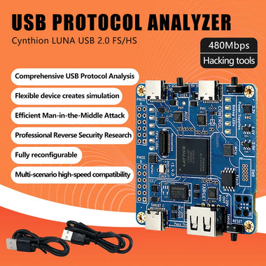 Cynthion LUN 837L USB Protocol Analyzer USB 2.0 FS HS Passive Communication Monitoring Reconfigurable FPGA Core Three USB Type-C Interfaces Cross-Platform Compatibility
