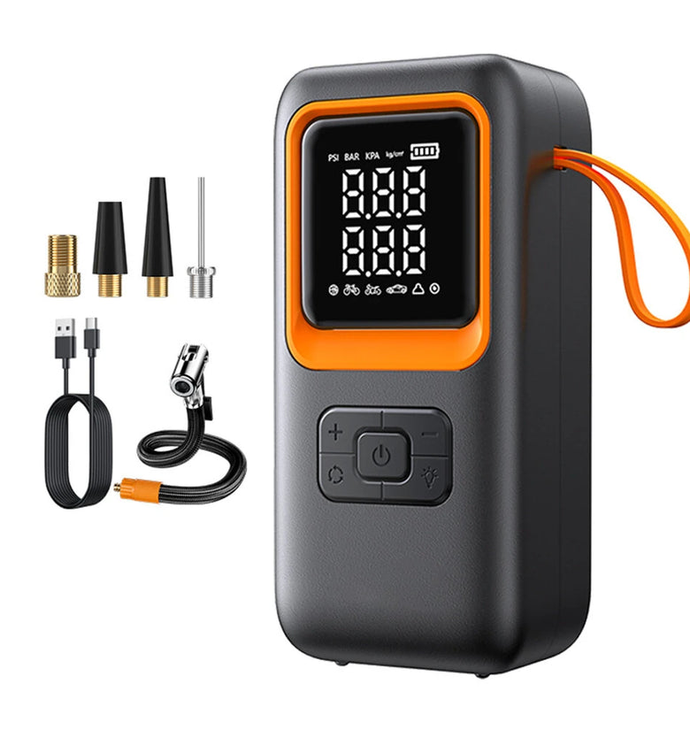 Portable Electric Tire Inflator Cordless Air Pump Built Battery with Digital Pressure Gauge for Car, Motorcycle, Bike, Balls