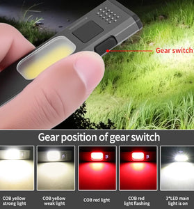 Bikight DC02 Extra-thin EDC Flashlight with 3 LED Main Light + COB Side Light USB-C Rechargeable Digital Display Magnetic Clip IPX4 Pocket Work Light
