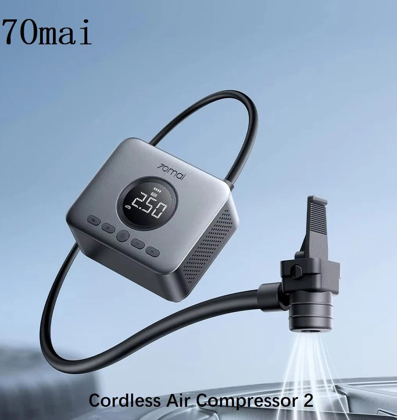 70mai TP07 Cordless Air Compressor 2 150PSI Tire Inflator Digital Display Portable Wireless LED Light Air Pump for Car Bike Motorcycle Ball Camping