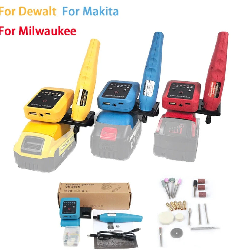 Cordless Lithium Grinder 80W 18000rpm For Makita DEWALT Milwaukee 18V-21V Batteries Grinding Polishing Cutting Carving Tool