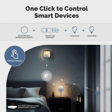 MOES ZigBee3.0 Smart Wireless Button Scene Switch Tuya Battery Powered Mobile Setting Multi-scene Linkage Wireless Remote Controller