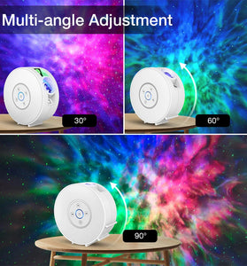 BlitzWill BW-PLT2 Smart Star Projector with Star & Colorful LED Nebula 6 Theme Film Slides bluetooth Speaker White Noise Alarm APP& Voice Control