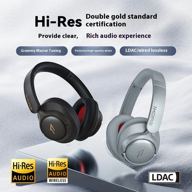 1MORE SonoFlowS ANC Headset Wireless bluetooth Headphone Double Hi-Res Audio LDAC -45dB Active Noise Cancelling Dual Mic 40mm Drivers 90H Playback Over-head Headphones with Mic
