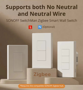 SONOFF ZBM5 SwitchMan Zigbee3.0 Smart Wall Switch 120W Supports No Neutral and Neutral Wire Detach Relay Mode Works with Home Assistant