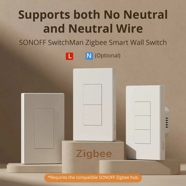 SONOFF ZBM5 SwitchMan Zigbee3.0 Smart Wall Switch 120W Supports No Neutral and Neutral Wire Detach Relay Mode Works with Home Assistant