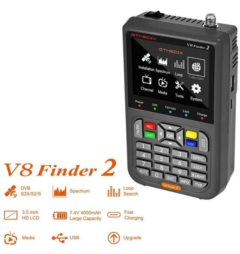 GTMEDIA V8 Finder2 Satellit Finder Signal Meter 4000mAh Battery 3.5