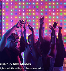 LIXINCORDA Smart RGB LED Curtain Light Strings Bluetooth APP Control Remote Control IP68 Waterproof Holidays Wedding Decorations