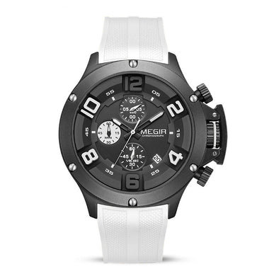MEGIR Men Fashion Sport Quartz Watches Big Dial Multi-functional Watch Chronograph Waterproof Luminous Wristwatches Date Clock