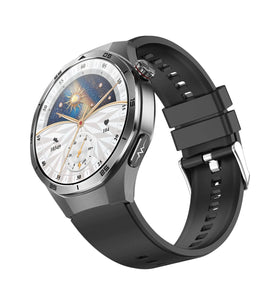 ET456 1.56inch AMOLED Display ECG Intelligent Micro Physical Examination NFC Voice Assistant bluetooth Call Heart Rate Blood Pressure SpO2 Monitor Sleep Monitoring Menstrual Tracking Respiratory Training Metto Call IP68 Waterproof Smart Watch