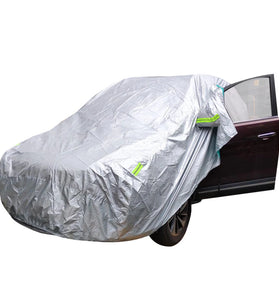 Universal SUV Full Car Cover Outdoor Waterproof Sun Rain Snow Protection UV Auto Case Cover Umbrella Silver