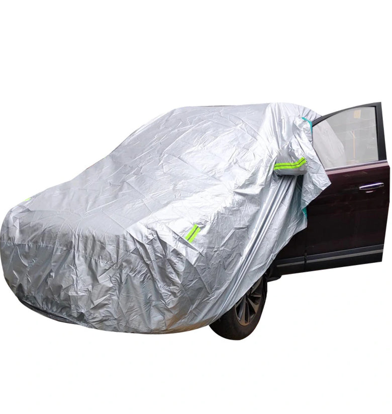 Universal SUV Full Car Cover Outdoor Waterproof Sun Rain Snow Protection UV Auto Case Cover Umbrella Silver