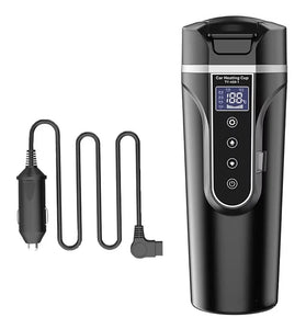 450ml 12V 24V Car Electric Kettle Cup Stainless Steel Smart Temperature Control Display Portable Travel Mug Fast Heating Adjustable Thermos Boiling Tea Brewing Warm Milk