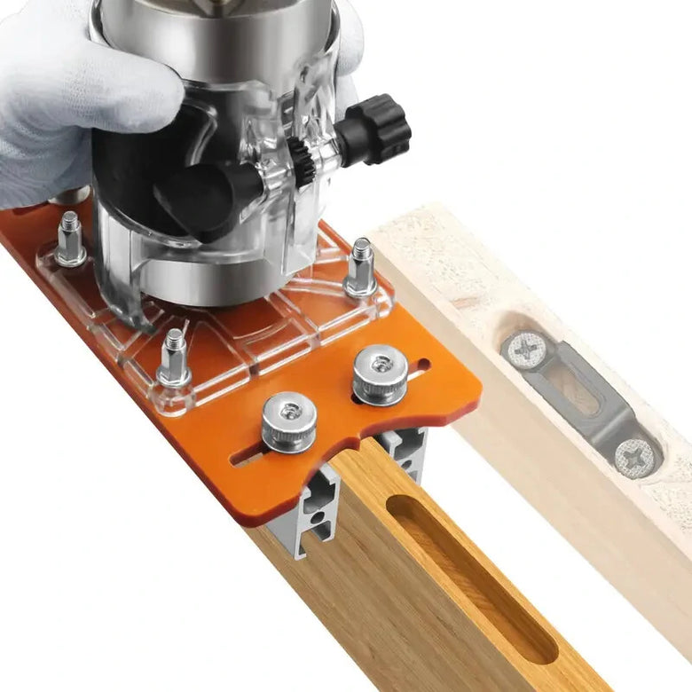 For 65mm Trimming Machine 2 In 1 Slotted Bracket Invisible Fasteners Wardrobe Cupboard Panel Punch Locator Aluminum with Scale