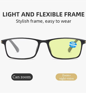 Progressive Multifocal Reading Glasses TR90 Blue Light Blocking Frame Anti-Glare Night Vision Computer Eyewear