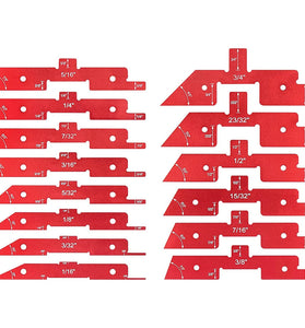 14pcs Woodworking Setup Blocks Adjustable Height Gauge for Router Table Saw Angle Measurement