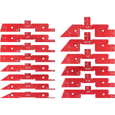14pcs Woodworking Setup Blocks Adjustable Height Gauge for Router Table Saw Angle Measurement
