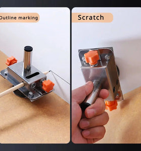 Woodworking Marking Tool Stainless Steel Retractable Tough Multi-Functional Measuring Device Stone Plate Marking
