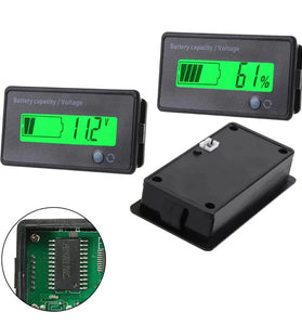 Battery charge indicator Battery Capacity & Volt Tester Multi-Battery Compatibility 7-100V Touch Switch Button Smart Display Features Efficient Setup Process