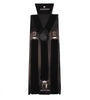 Mens Classic Black Suspenders Elastic Y-Back Adjustable Braces with 3 Metal Clips