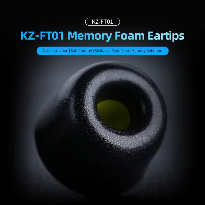 KZ FT01 Memory Cotton Ear-Tips Ear Plugs Earphones In Ear Monitor Wired Headphones Noise Isolating Ear Pads Headset