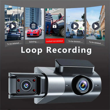 3 inch IPS Screen 3-Channel Driving Recorder 1080P HD 360 Rotation Dash Cam Without / With WiFi Loop Recording