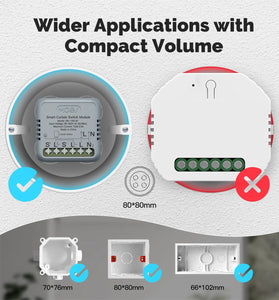 MOES ZM-108-M Tuya Smart Zigbe Curtain Switch Module 90-250V AC 2.5A Remote Motor Rotation Switchable Smart Home Automation Smart Linkage Calibration Function IP20 Voice Control with Alexa Google Assistant