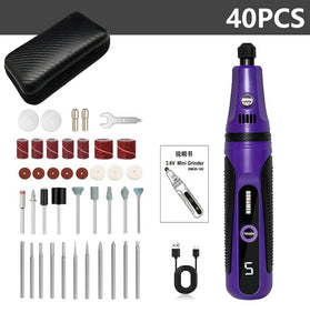 DONUMEH Cordless Rotary Tool 5-Speed Mini Engraving Pen with Touchscreen 18000RPM USB-C Rechargeable Grinder for Polishing Carving DIY Crafts