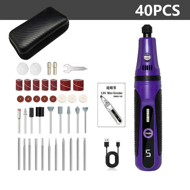 DONUMEH Cordless Rotary Tool 5-Speed Mini Engraving Pen with Touchscreen 18000RPM USB-C Rechargeable Grinder for Polishing Carving DIY Crafts