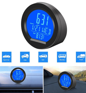 Car Solar Car Clock Temperature Gauge LED Digital Display Night Light Intelligent Car Thermometer Clocks Dashboard Thermometer Electronic Watch Time