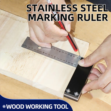 ENJOYWOOD 6 Inch Right Angle Ruler Stainless Steel Marking Gauge With Aluminum Alloy Handle Precision Woodworking Carpenter Square Tool
