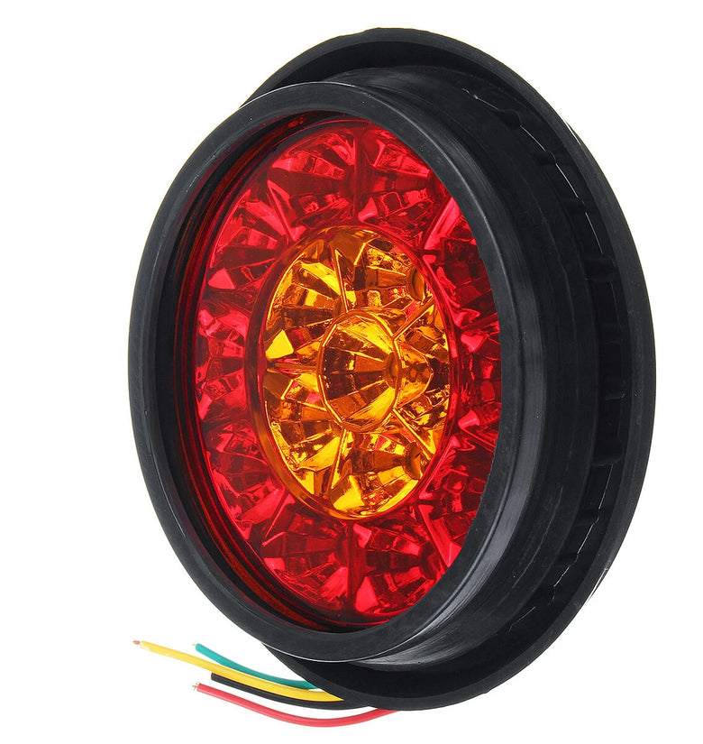 12V 16LED Turn Signal Light Brake Stop Tail Lamp Round For Truck Trailer Lorry