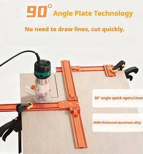 Router Jig Circular Saw Clamp Edge Straight Cut Guide Square Guide for Cutting and Grooving