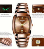 AIYISHI Luxury Men's Square Quartz Watch Steel Strap Casual Business Wristwatch Waterproof Luminous Date Design Comfortable Stylish