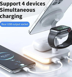 30W 4 in 1 Magnetic Wireless Charger Lamp for iPhone 12 13 14 Pro Max Mini Apple Watch Airpods Fast Charging Dock Station