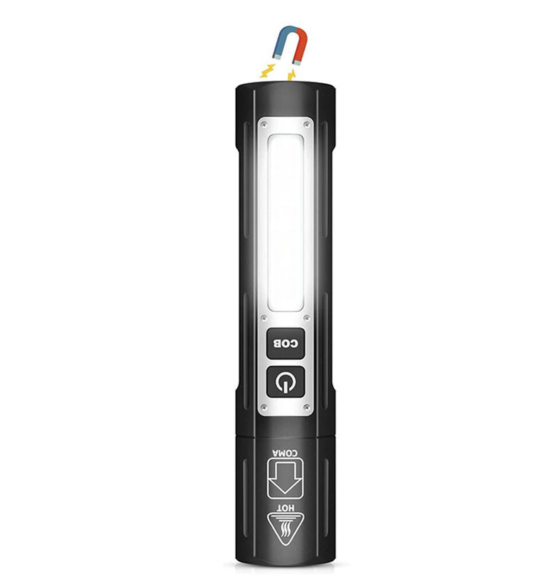 BIKIGHT Rechargeable Flashlights Super Bright Small Pocket Magnetic Flashlight, 8 Modes LED Tactical Flash Light, Dual Button Powerful Flashlight for Camping